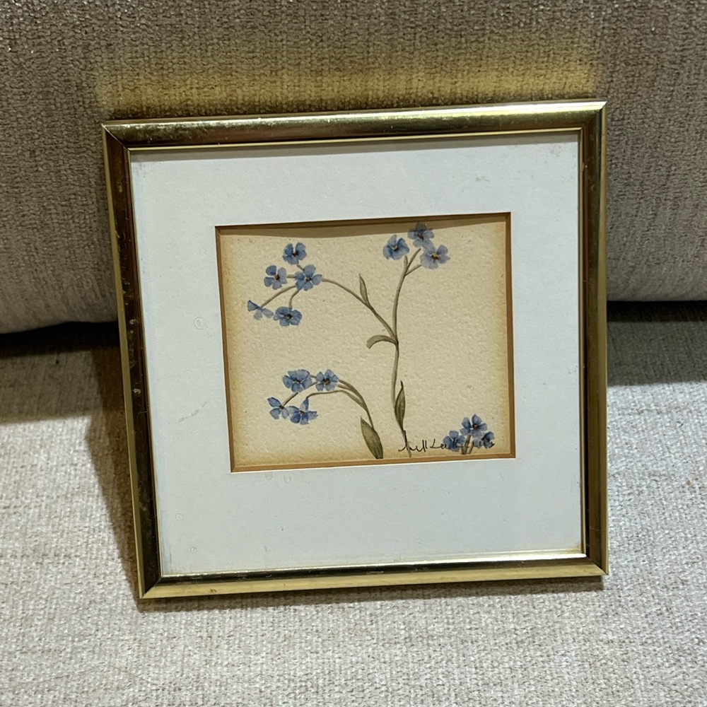 Vintage Small Floral Painting Signed & Framed